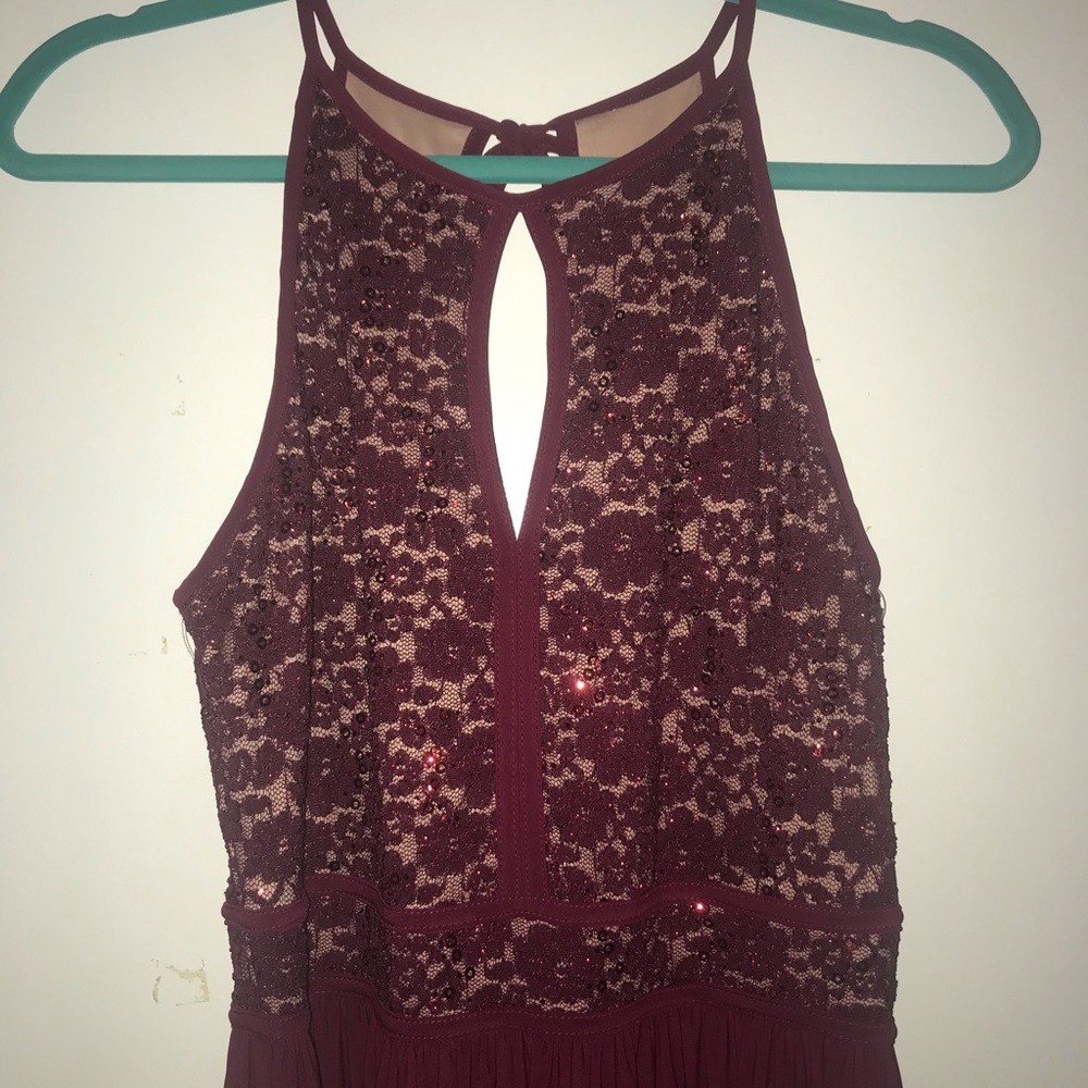 Halter Burgundy Gown